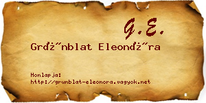 Grünblat Eleonóra névjegykártya